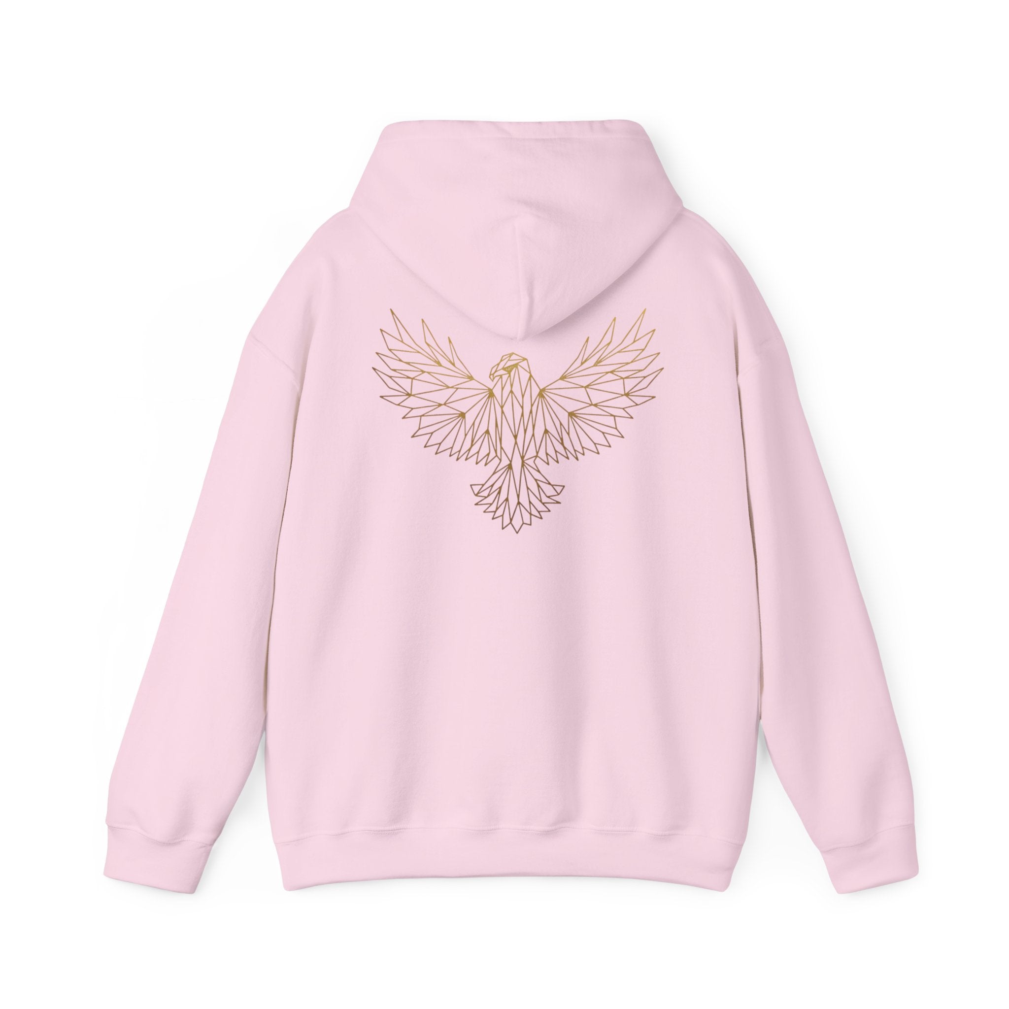 Ethereal Line Art Eagle Hoodie — Minimalist Winged Bird Back Graphic