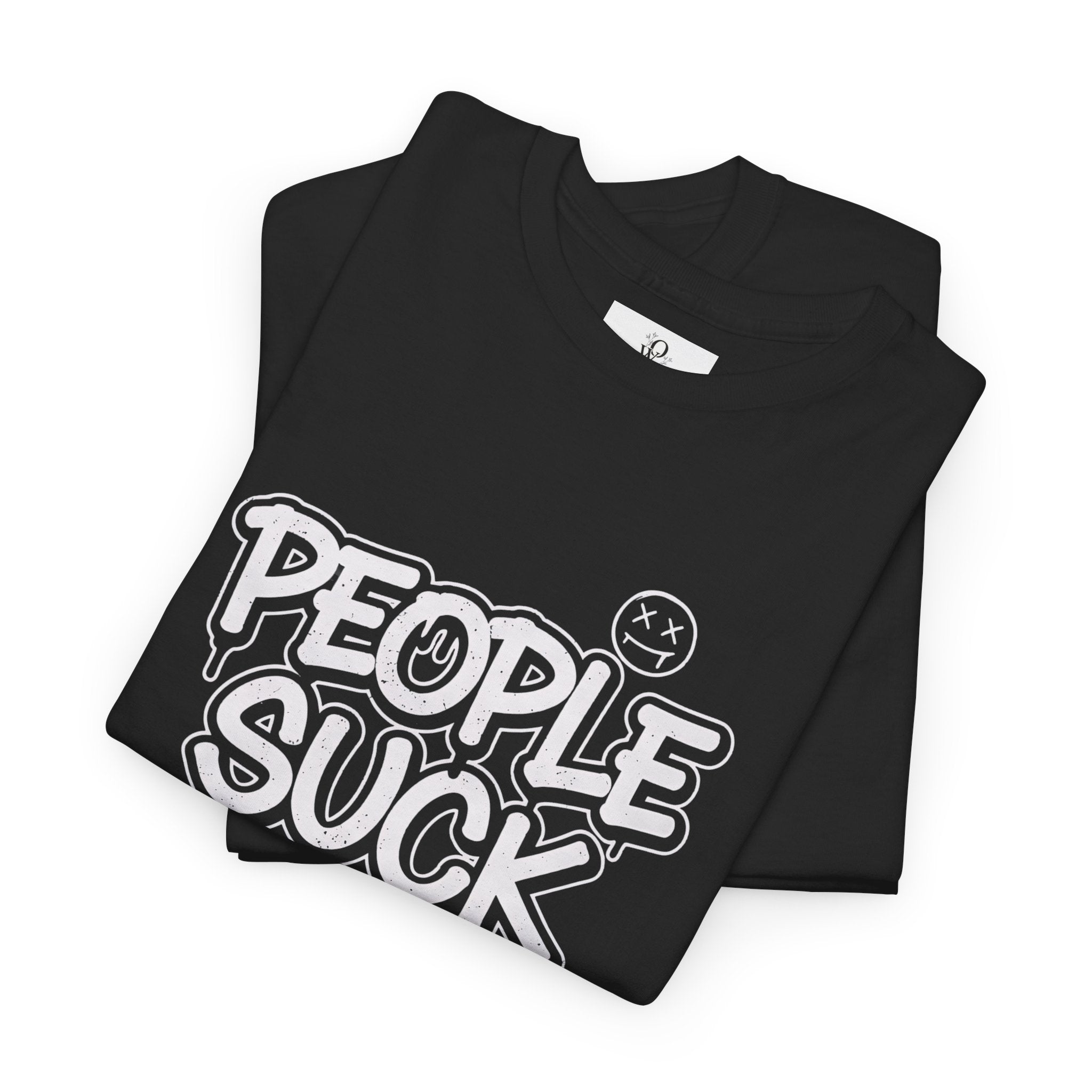 People Suck Graphic Tee — Edgy Streetwear T‑Shirt with Bold Graffiti Text