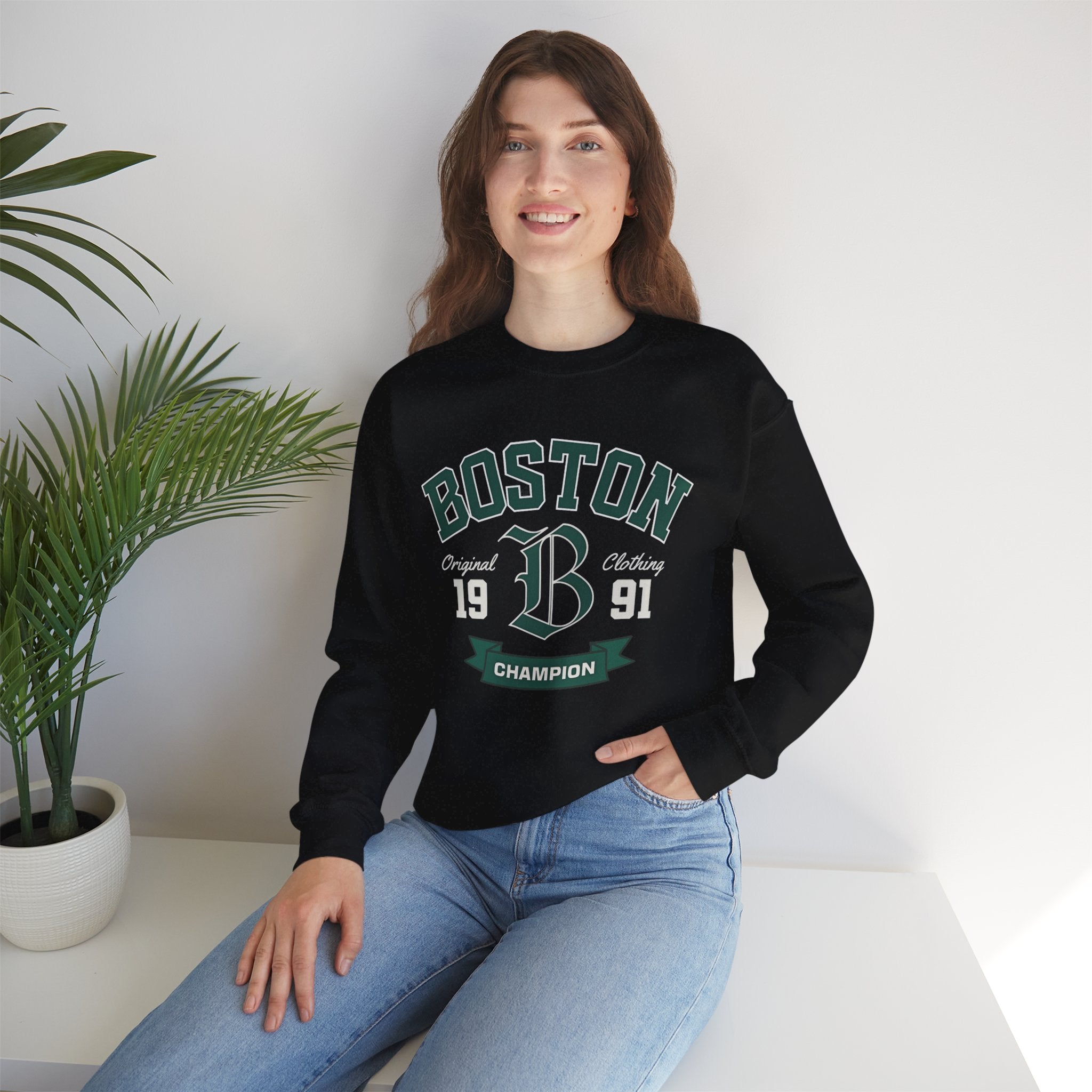 Boston Champion Crewneck Sweatshirt — Vintage Collegiate 1991