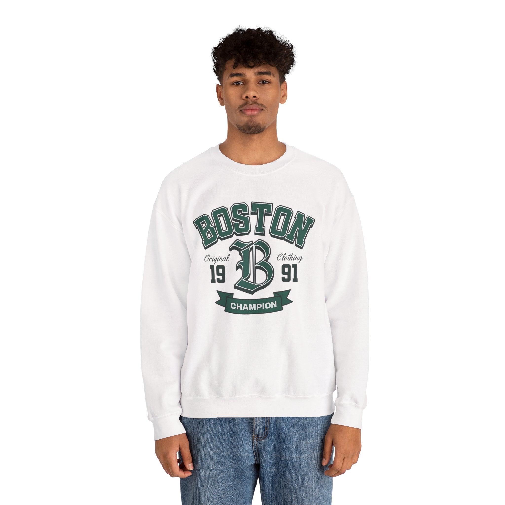 Boston Champion Crewneck Sweatshirt — Vintage Collegiate 1991