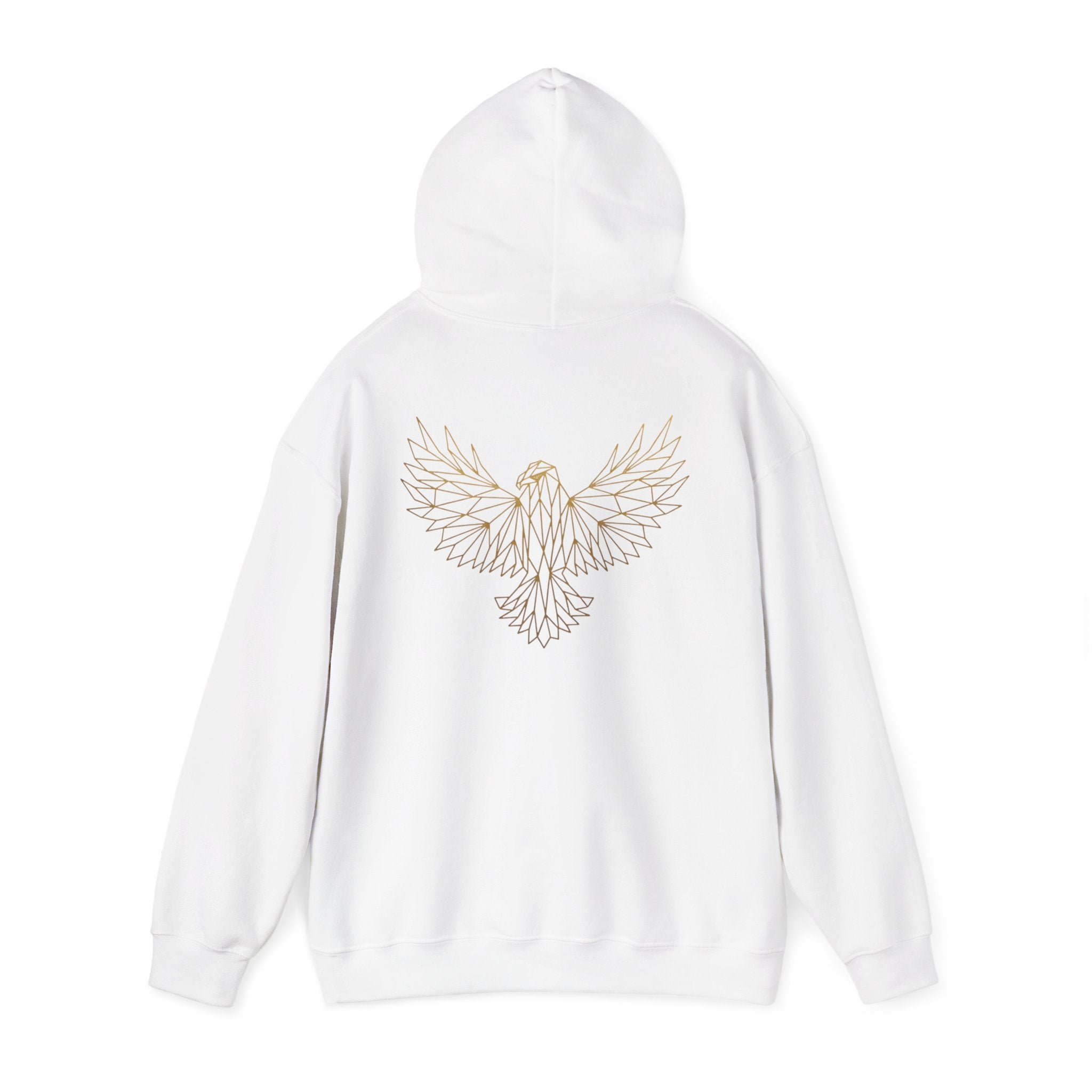 Ethereal Line Art Eagle Hoodie — Minimalist Winged Bird Back Graphic