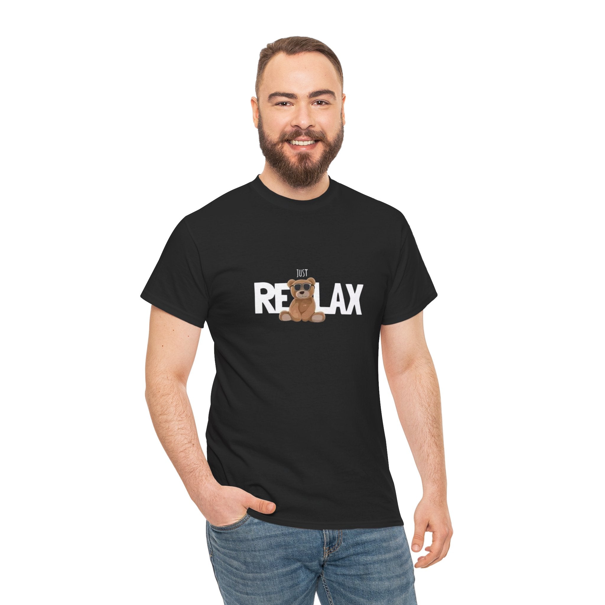 Relaxing Bear Unisex Tee | Soft Cotton T-Shirt for Cozy Days, Casual Wear, Relaxation Apparel, Funny Graphic Tee
