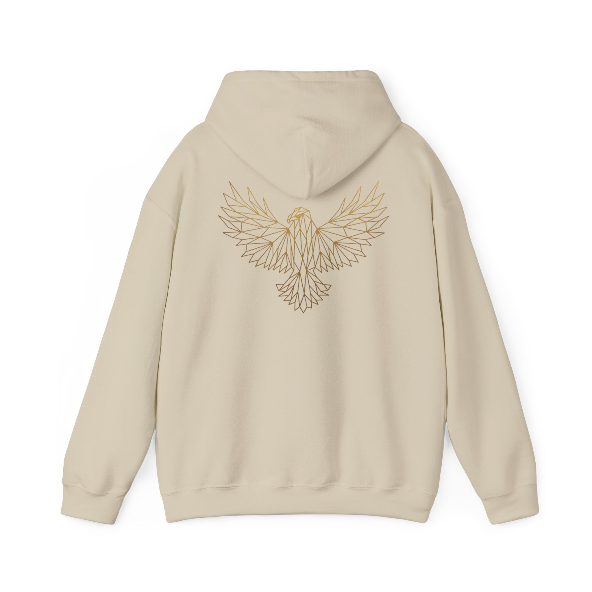 Ethereal Line Art Eagle Hoodie — Minimalist Winged Bird Back Graphic