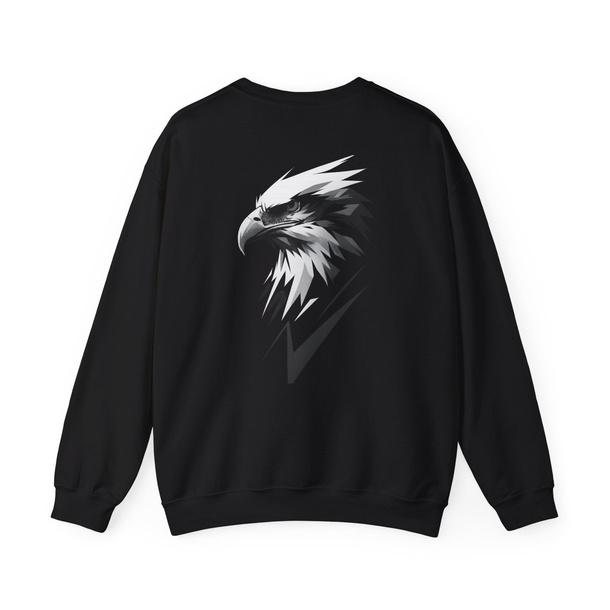 Eagle Graphic Crewneck Sweatshirt — Monochrome Patriotic Bird Design