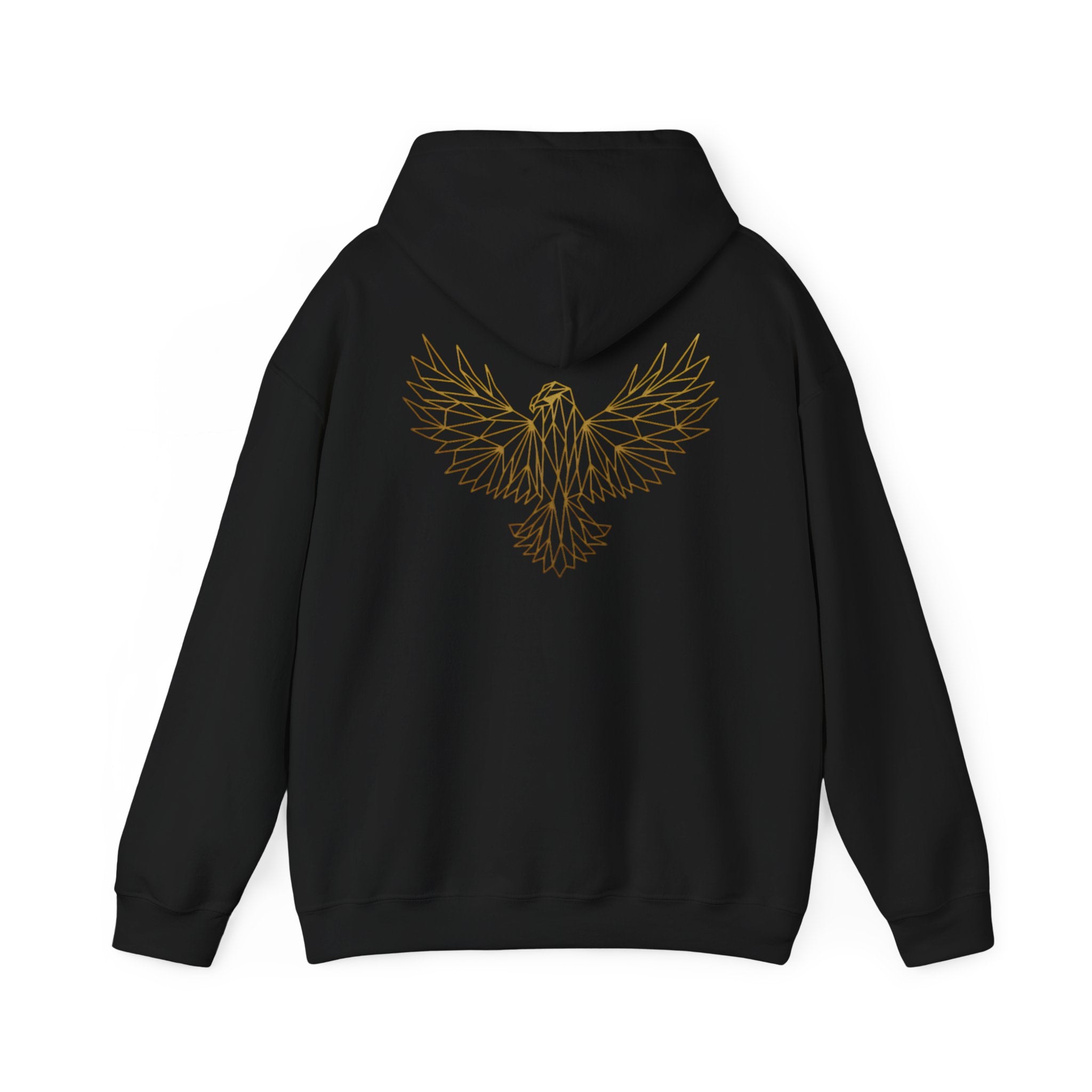Ethereal Line Art Eagle Hoodie — Minimalist Winged Bird Back Graphic