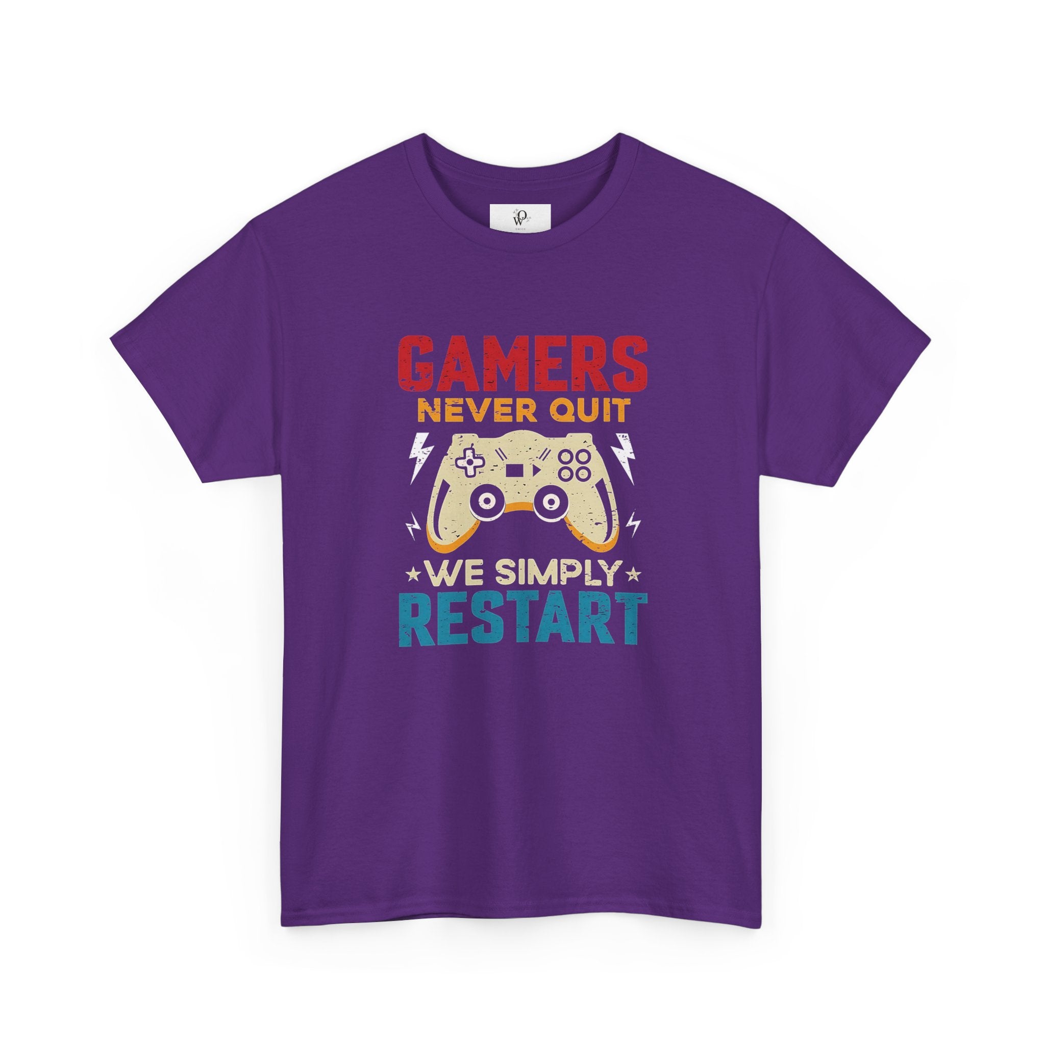 Unisex Gamer Tee - "Gamers Never Quit, We Simply Restart" - Video Game Shirt, Comfortable Casual Wear