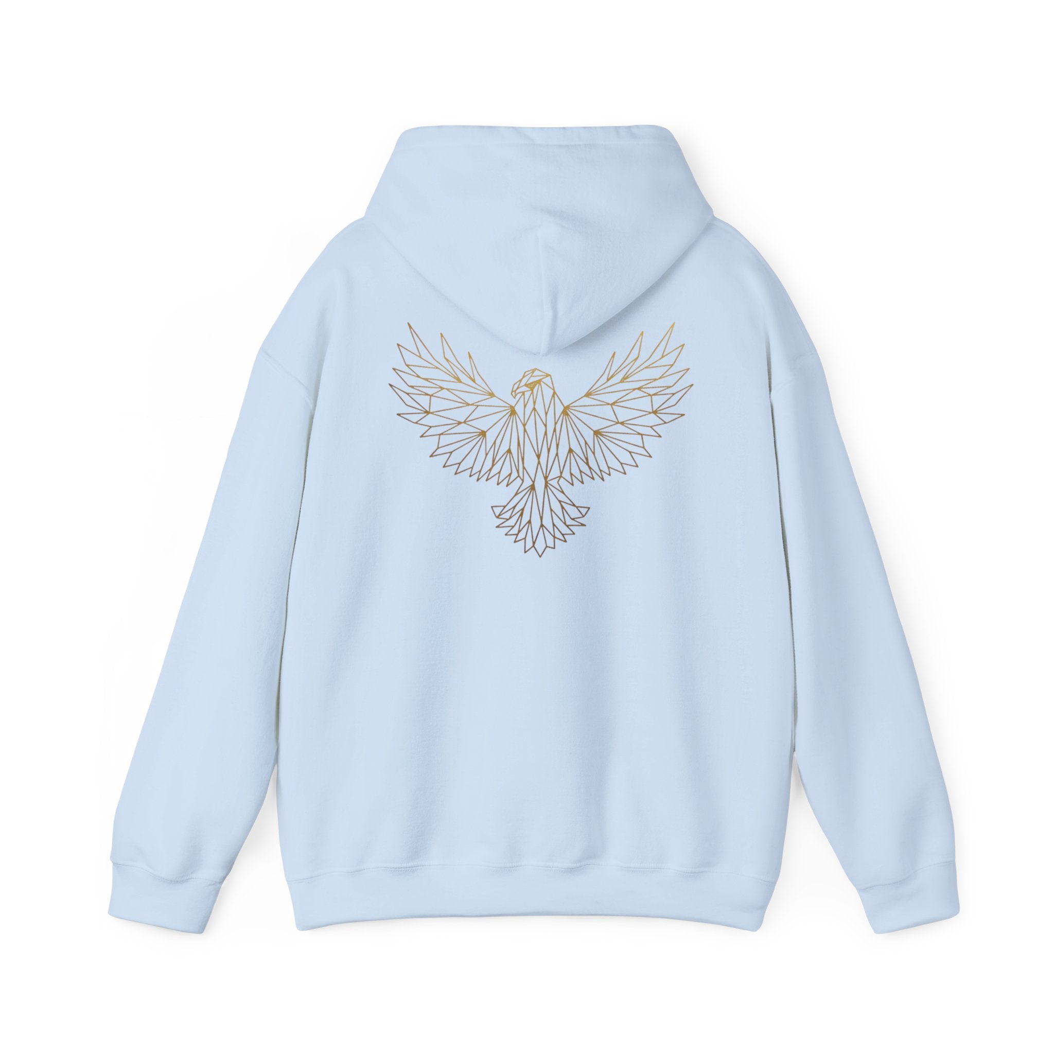 Ethereal Line Art Eagle Hoodie — Minimalist Winged Bird Back Graphic