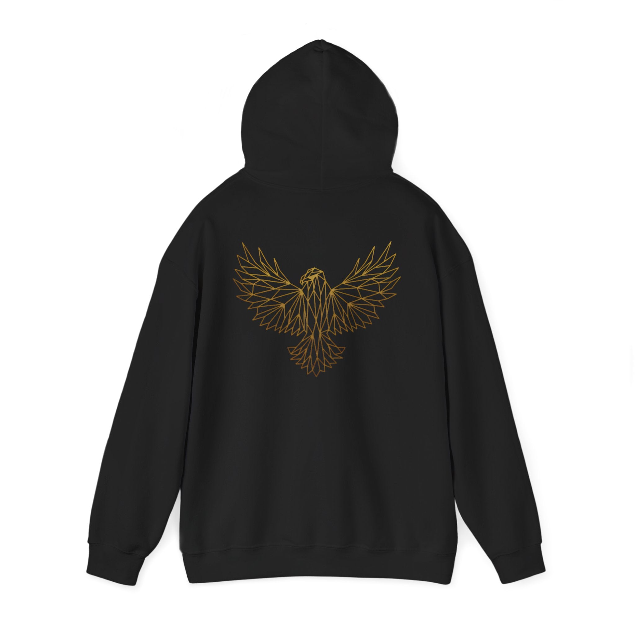 Ethereal Line Art Eagle Hoodie — Minimalist Winged Bird Back Graphic