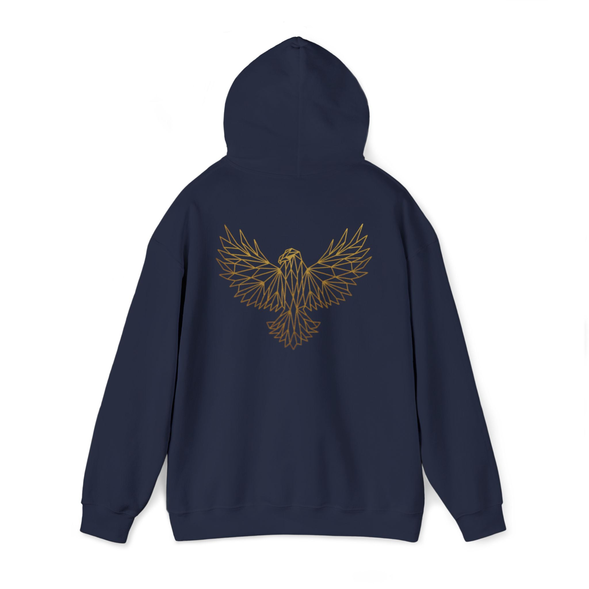 Ethereal Line Art Eagle Hoodie — Minimalist Winged Bird Back Graphic
