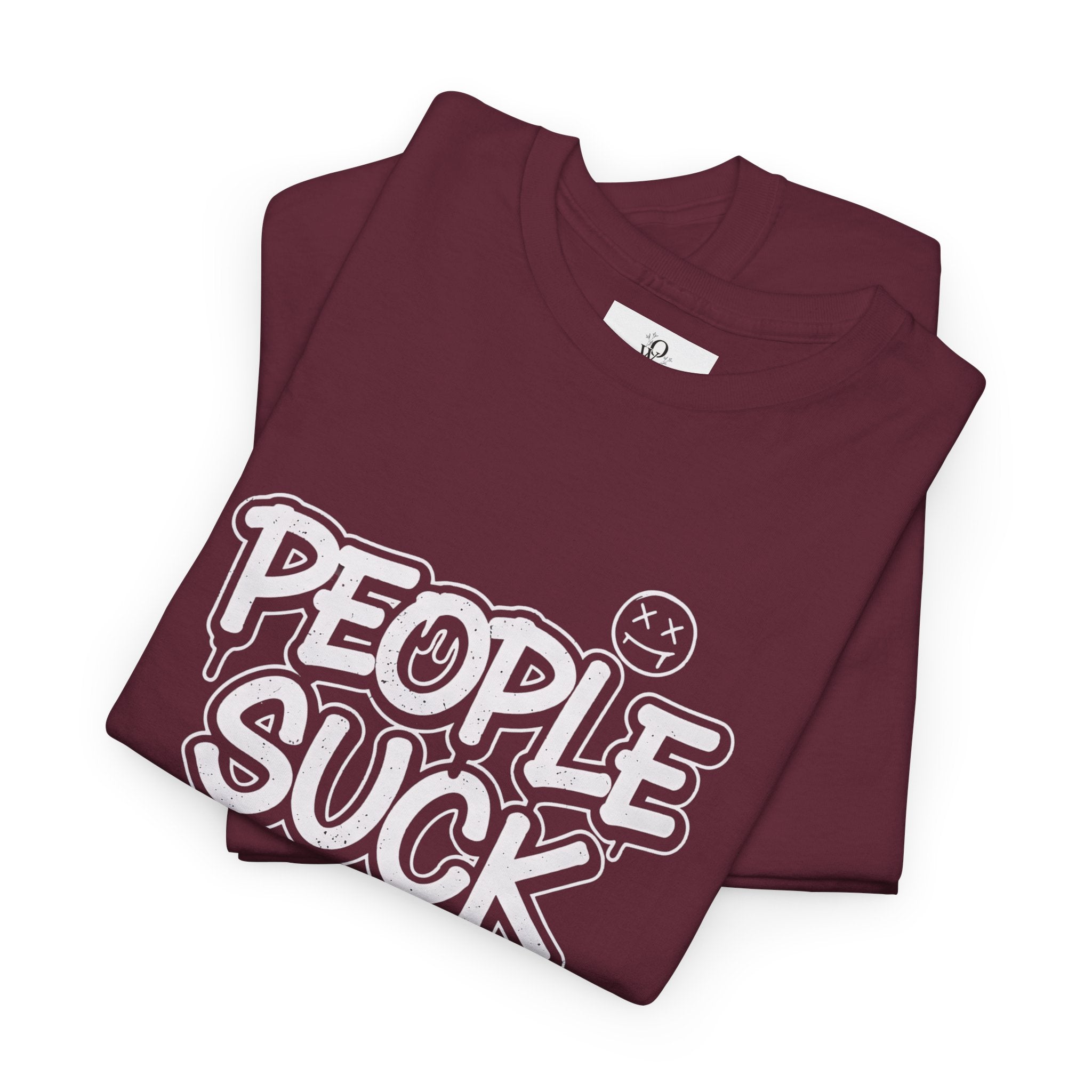People Suck Graphic Tee — Edgy Streetwear T‑Shirt with Bold Graffiti Text