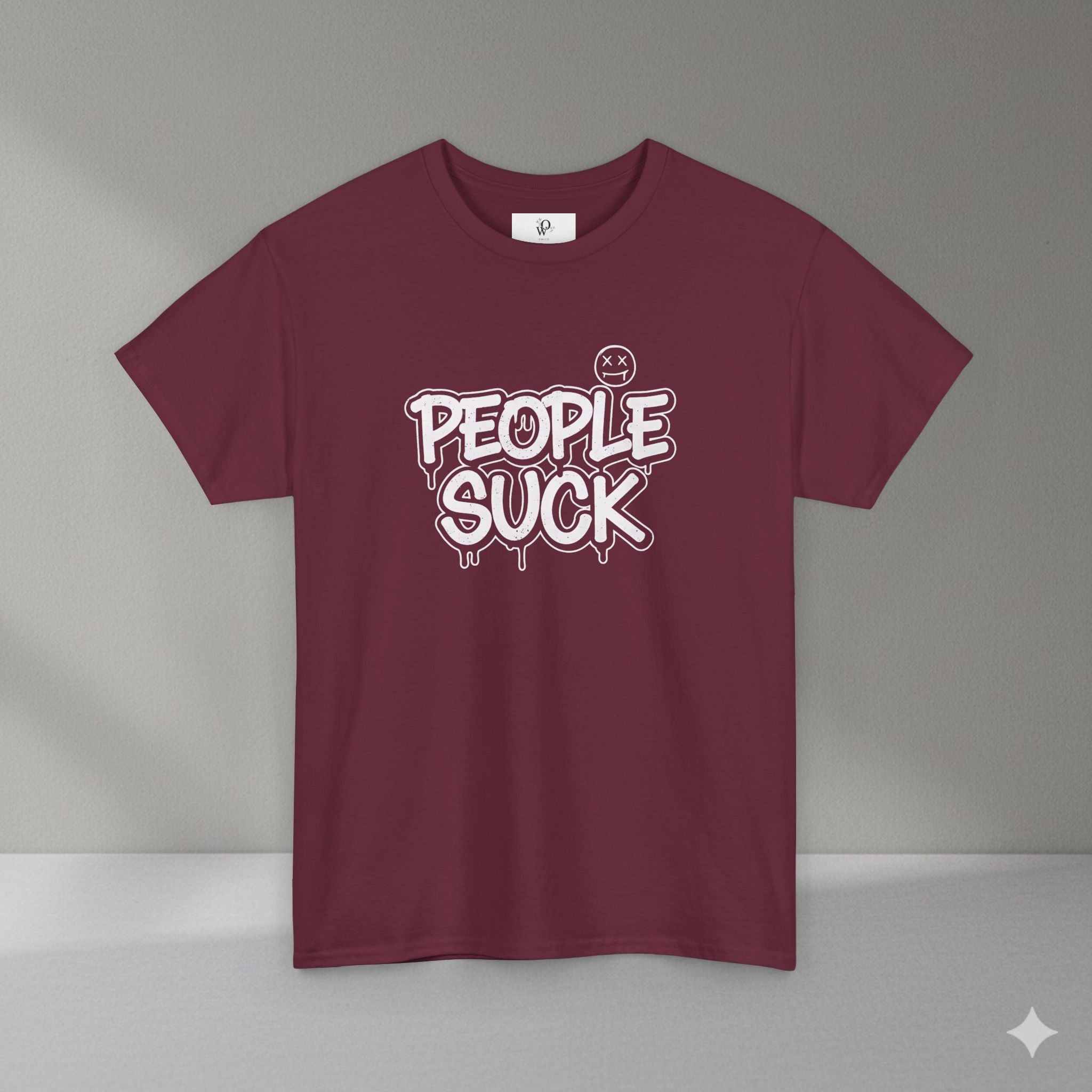 People Suck Graphic Tee — Edgy Streetwear T‑Shirt with Bold Graffiti Text