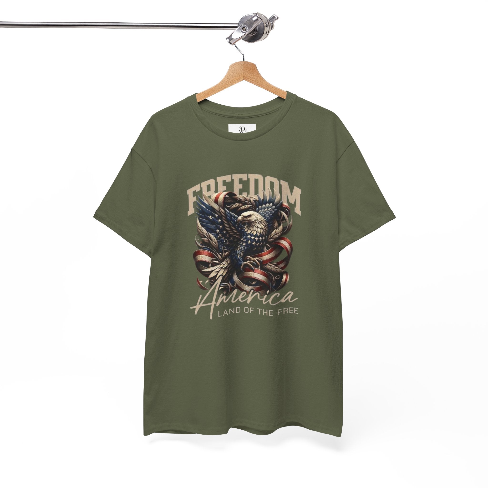 Freedom America Unisex Heavy Cotton Tee, Patriotic T-Shirt, Independence Day Gift, USA Shirt, Casual Wear, Men's and Women's Apparel