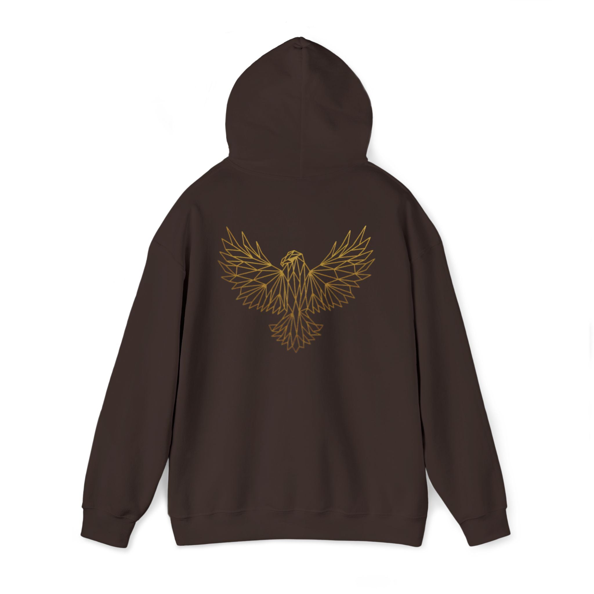 Ethereal Line Art Eagle Hoodie — Minimalist Winged Bird Back Graphic