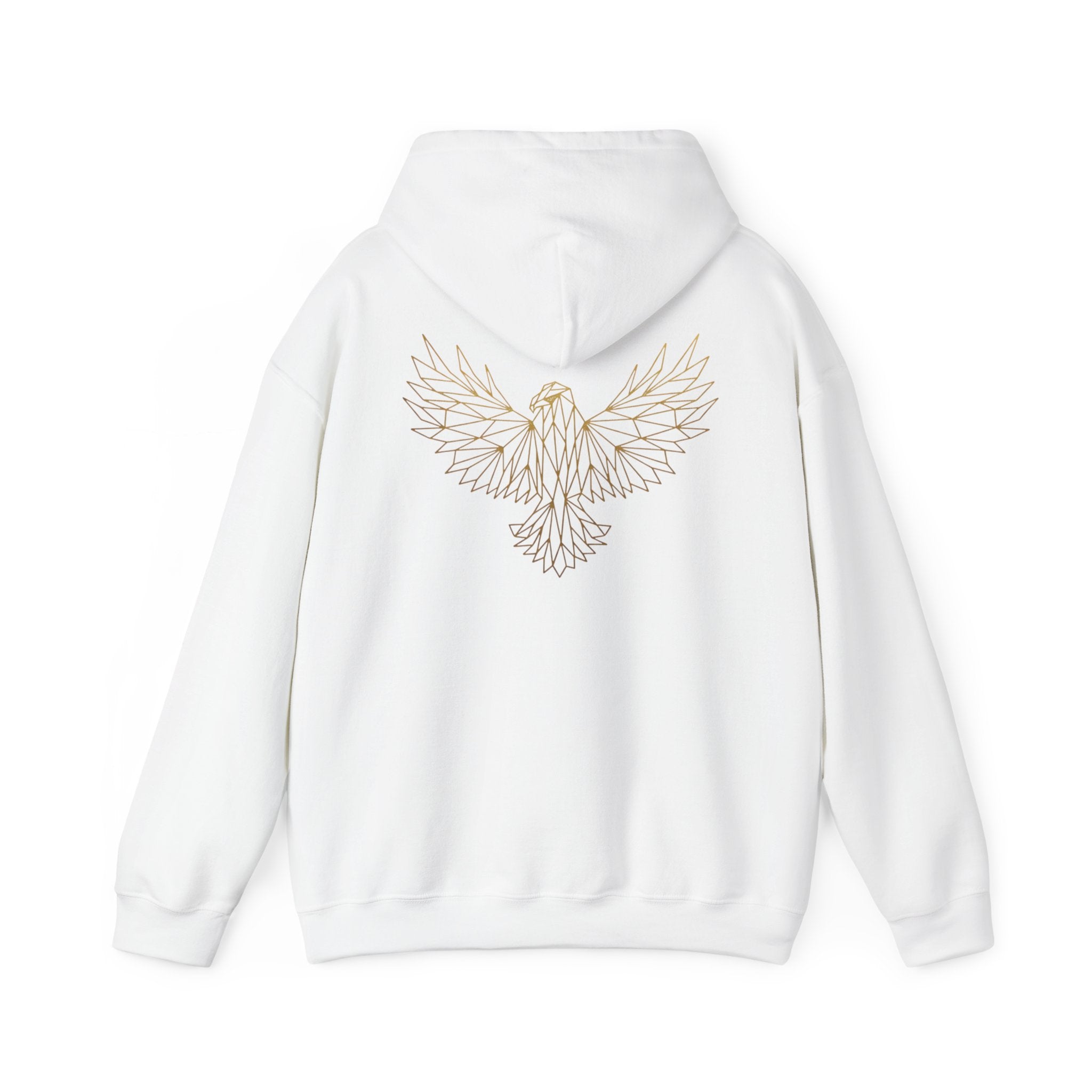 Ethereal Line Art Eagle Hoodie — Minimalist Winged Bird Back Graphic