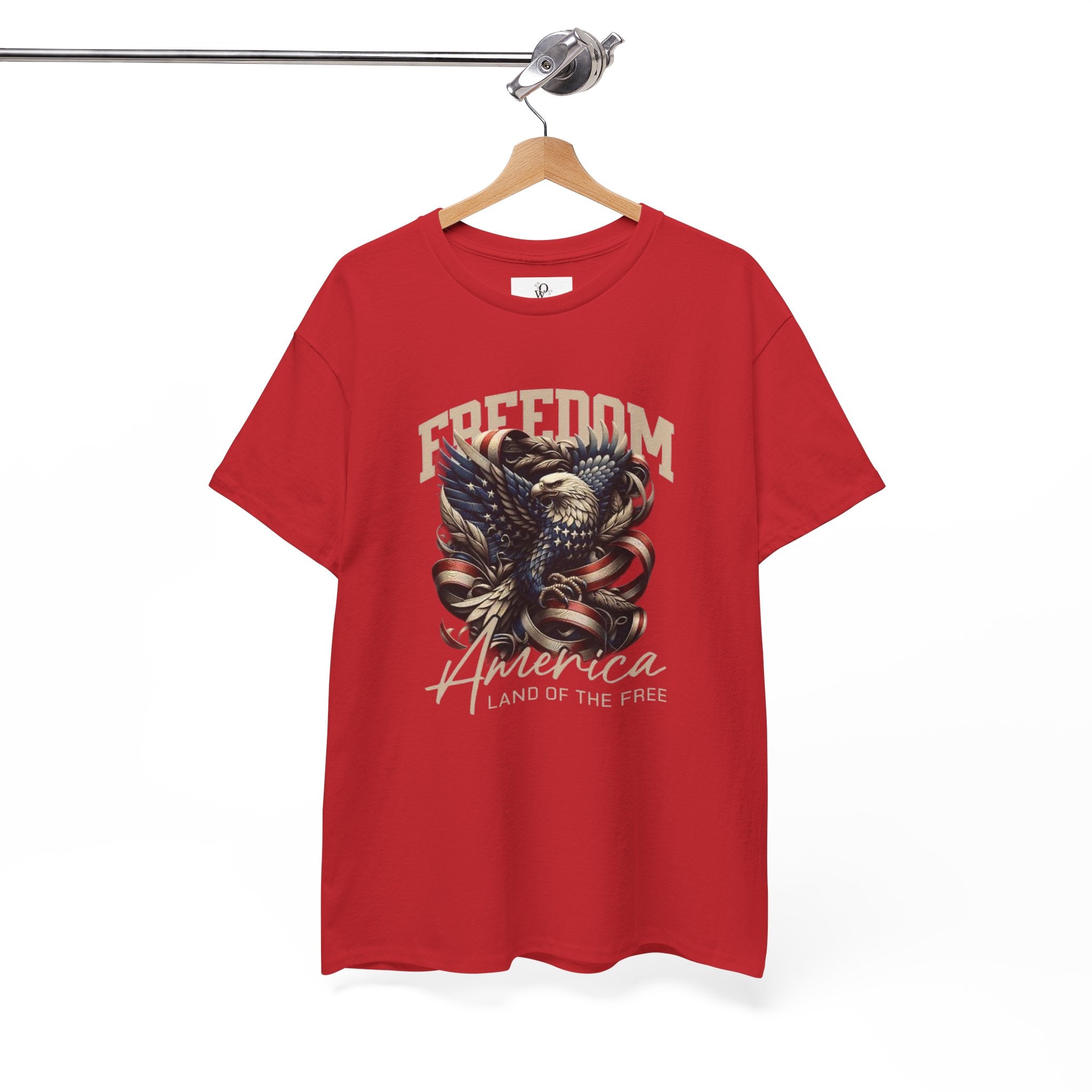 Freedom America Unisex Heavy Cotton Tee, Patriotic T-Shirt, Independence Day Gift, USA Shirt, Casual Wear, Men's and Women's Apparel