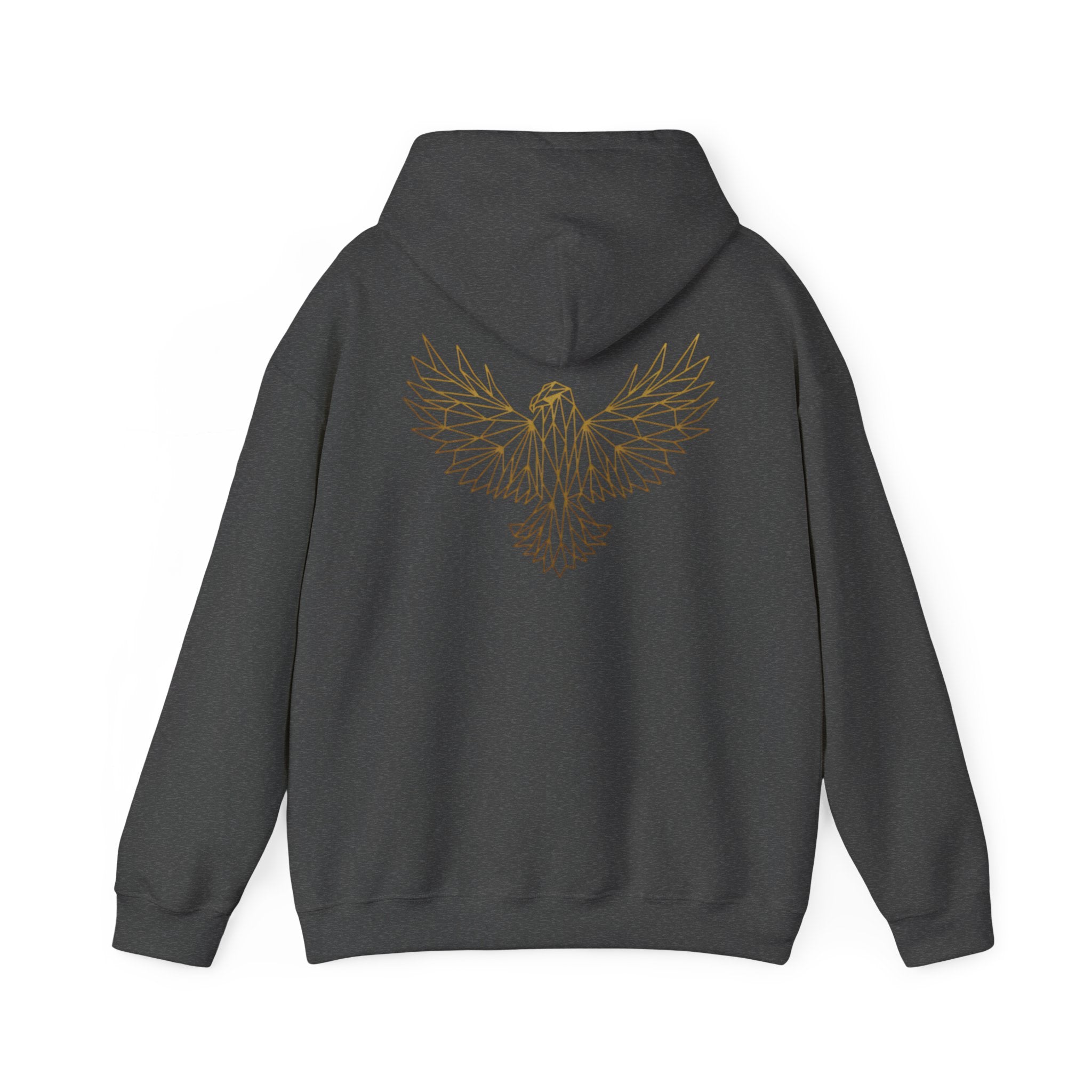 Ethereal Line Art Eagle Hoodie — Minimalist Winged Bird Back Graphic