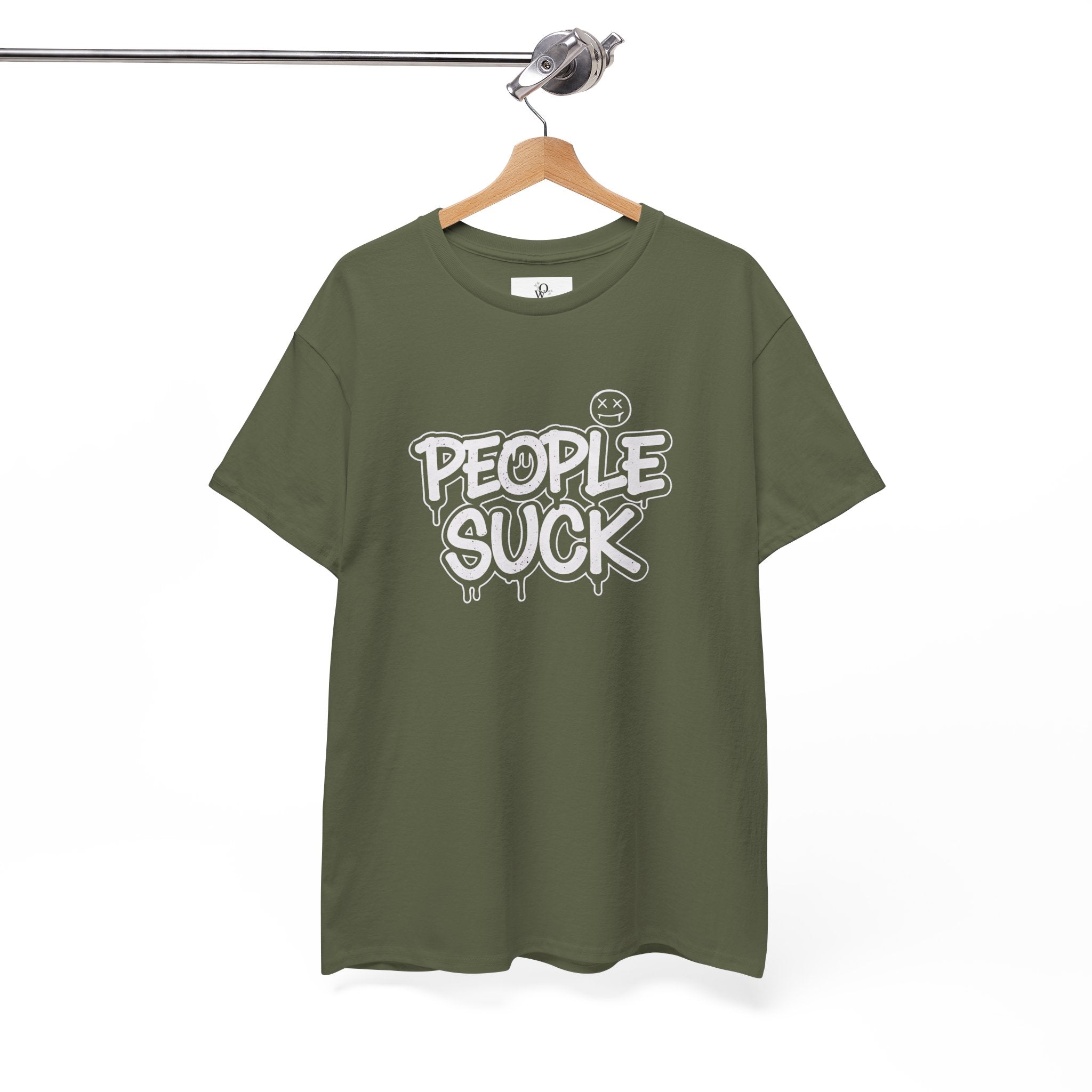 People Suck Graphic Tee — Edgy Streetwear T‑Shirt with Bold Graffiti Text