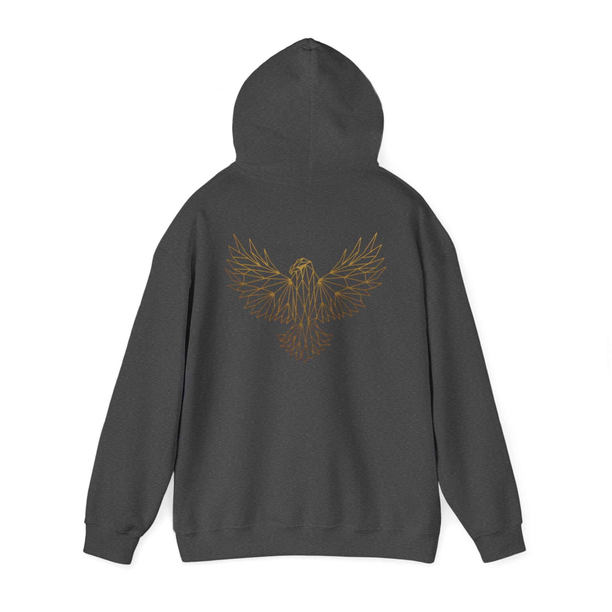 Ethereal Line Art Eagle Hoodie — Minimalist Winged Bird Back Graphic