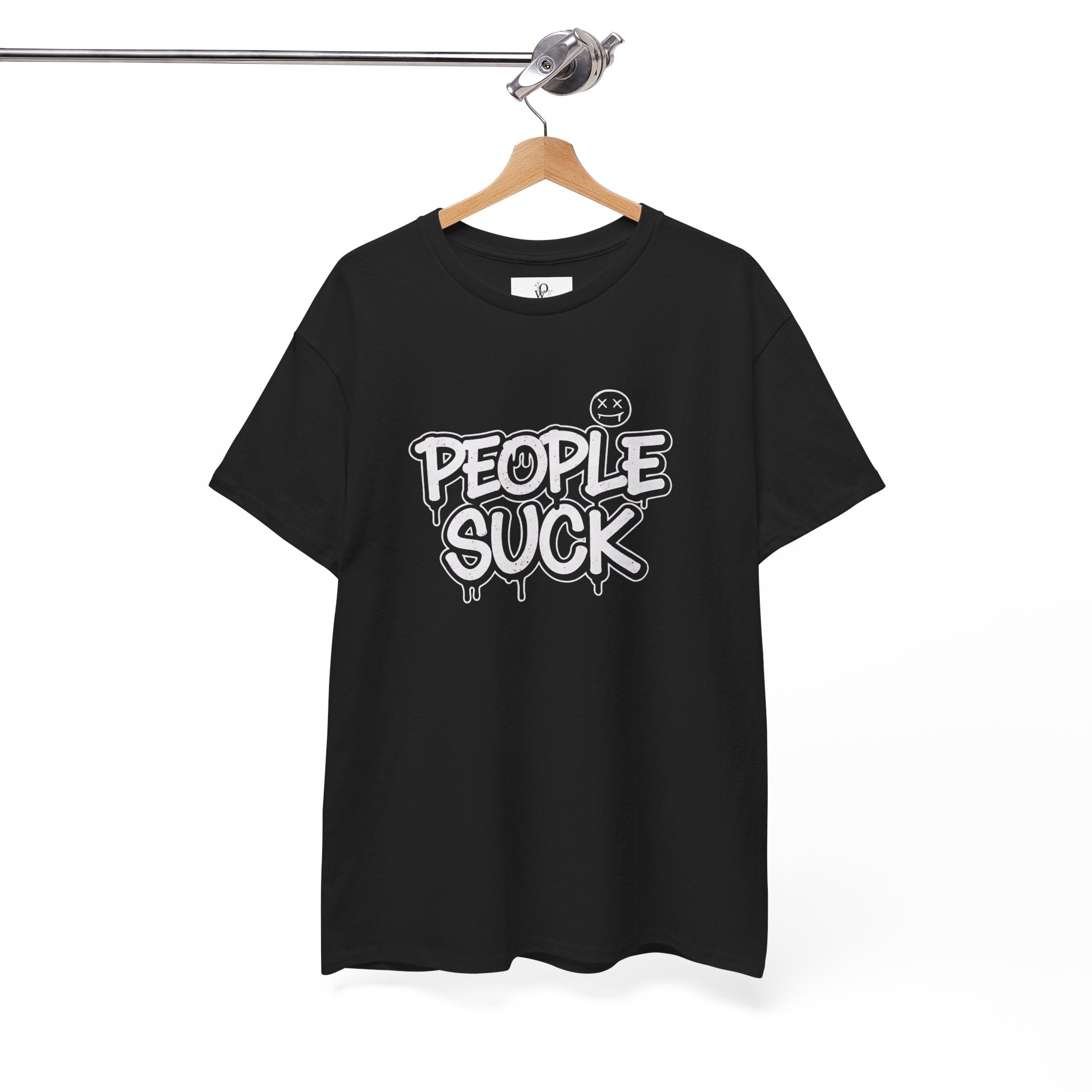 People Suck Graphic Tee — Edgy Streetwear T‑Shirt with Bold Graffiti Text