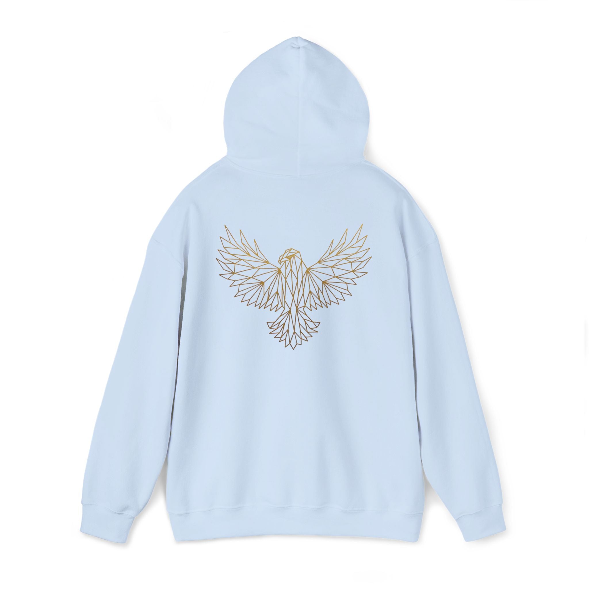 Ethereal Line Art Eagle Hoodie — Minimalist Winged Bird Back Graphic