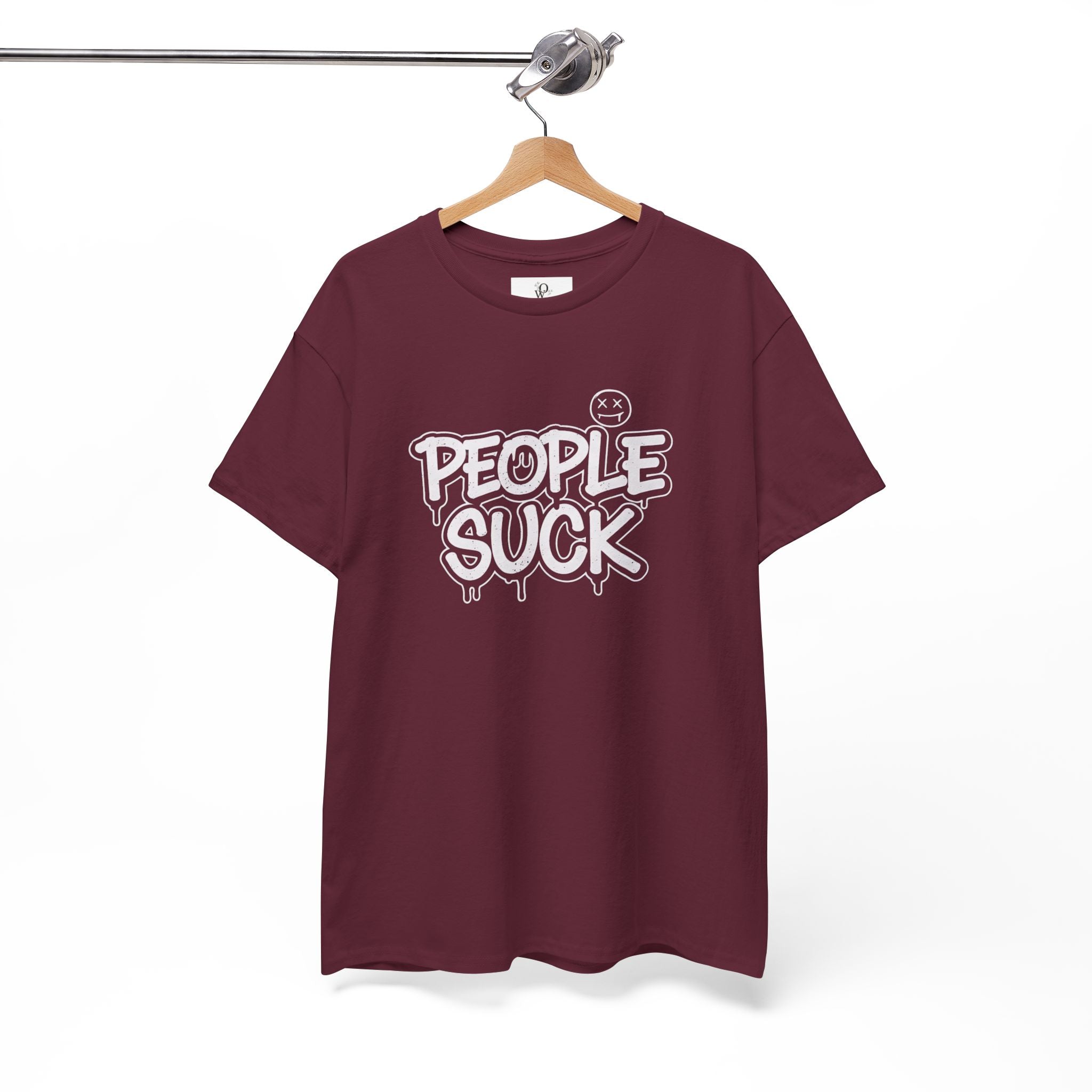 People Suck Graphic Tee — Edgy Streetwear T‑Shirt with Bold Graffiti Text
