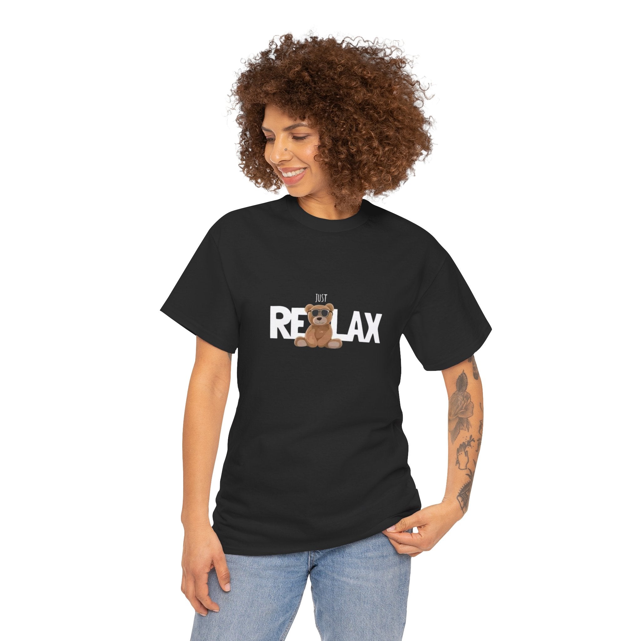 Relaxing Bear Unisex Tee | Soft Cotton T-Shirt for Cozy Days, Casual Wear, Relaxation Apparel, Funny Graphic Tee
