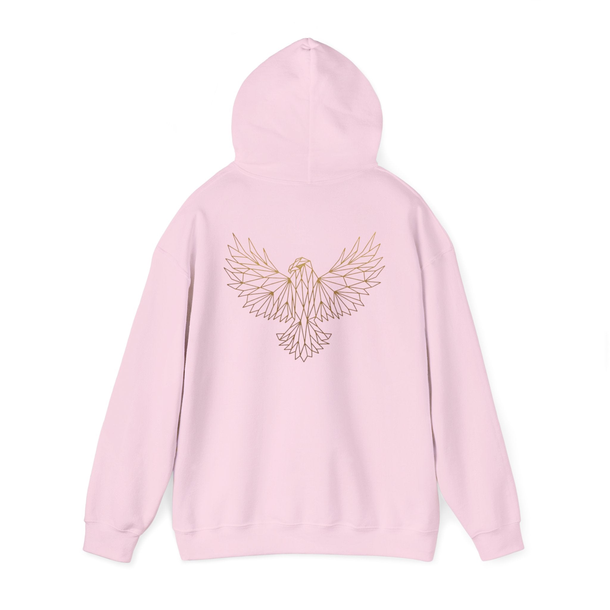 Ethereal Line Art Eagle Hoodie — Minimalist Winged Bird Back Graphic