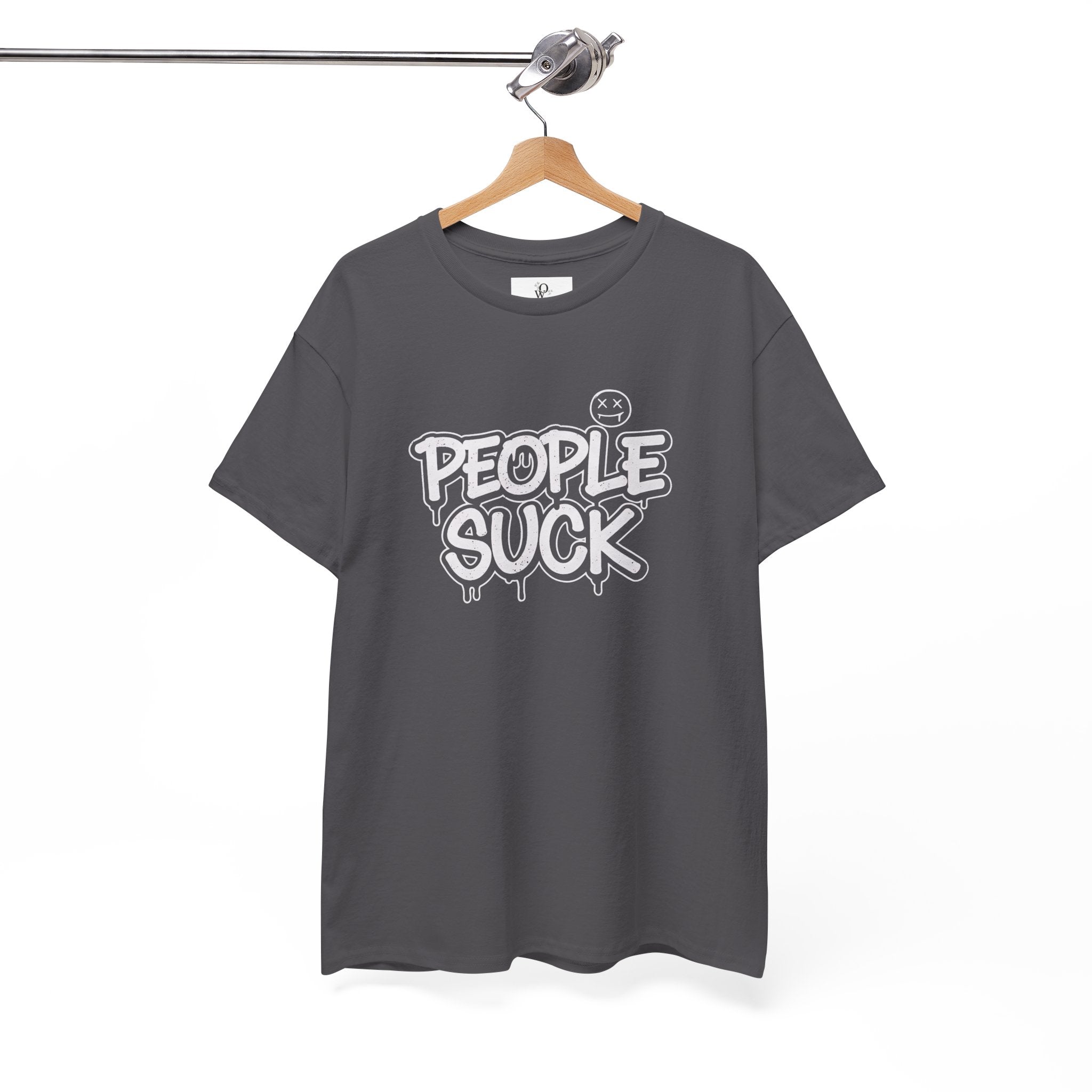 People Suck Graphic Tee — Edgy Streetwear T‑Shirt with Bold Graffiti Text
