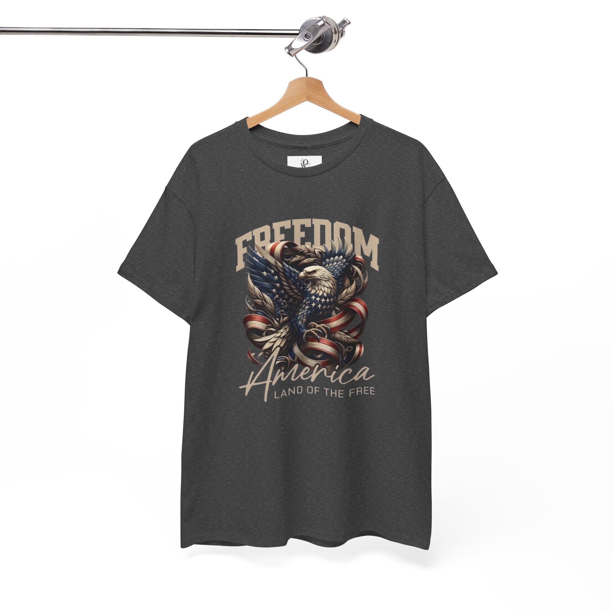 Freedom America Unisex Heavy Cotton Tee, Patriotic T-Shirt, Independence Day Gift, USA Shirt, Casual Wear, Men's and Women's Apparel