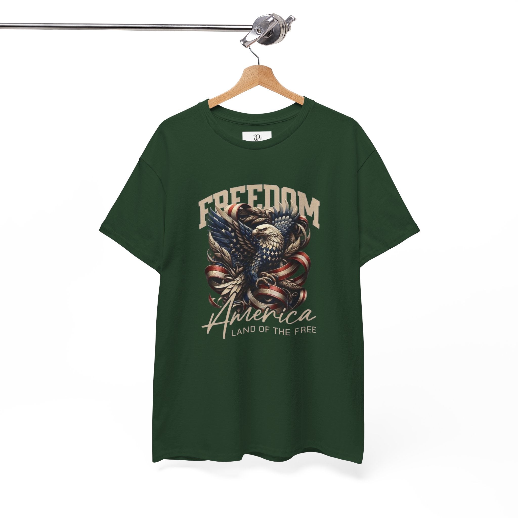 Freedom America Unisex Heavy Cotton Tee, Patriotic T-Shirt, Independence Day Gift, USA Shirt, Casual Wear, Men's and Women's Apparel